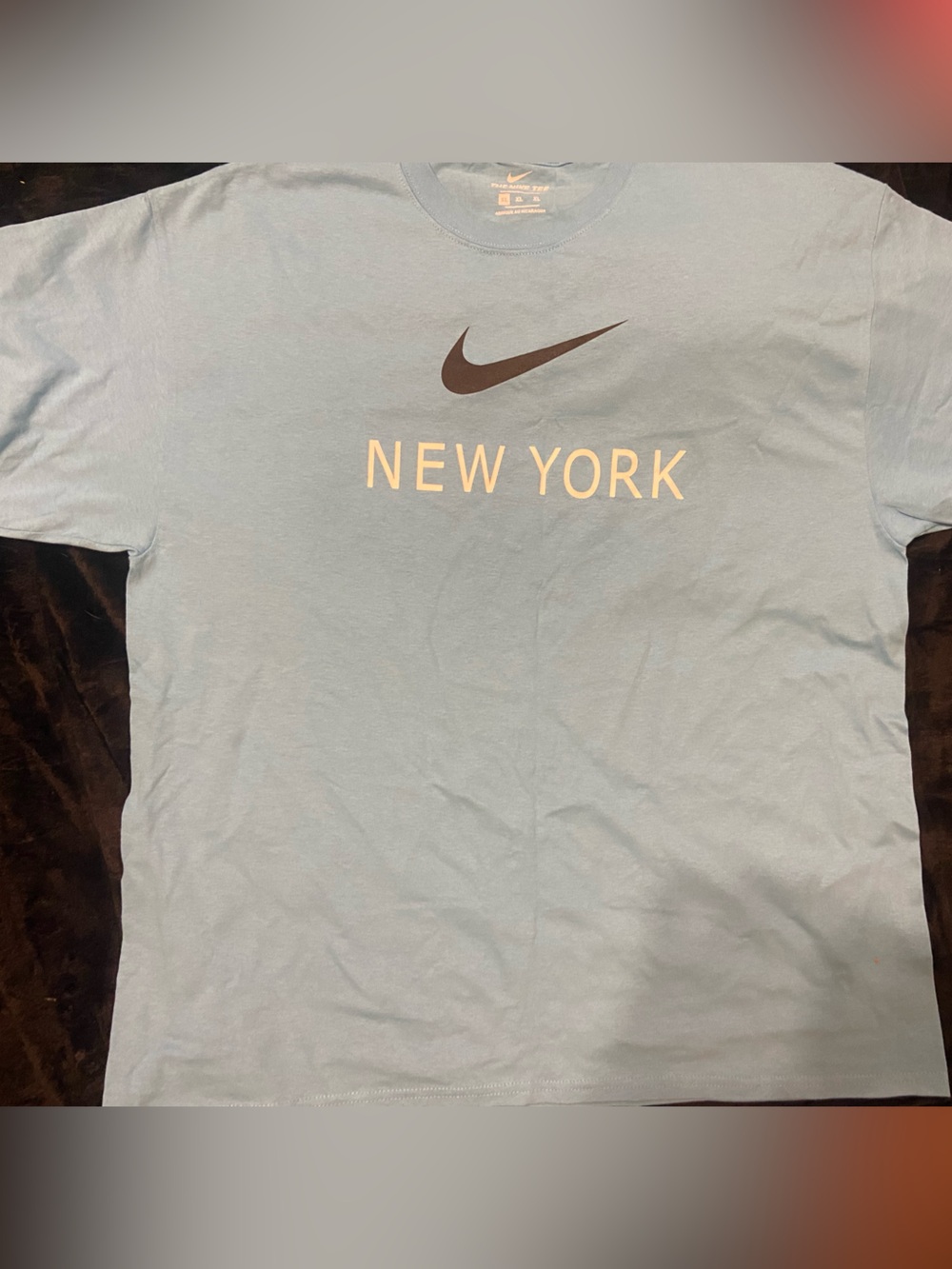 Nike Men’s New York Graphic Tee - Light Blue with Black Swoosh